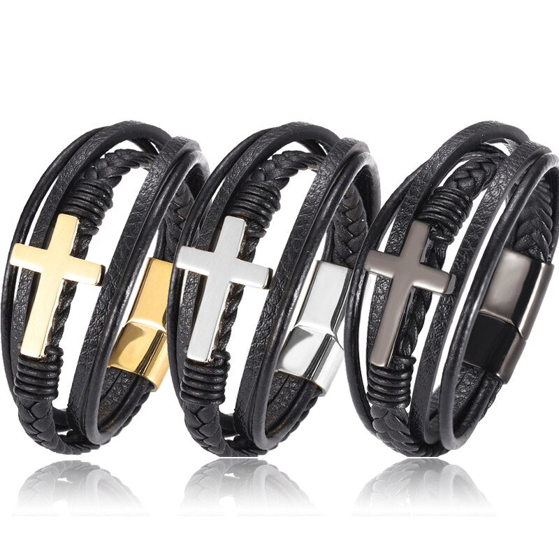 LeatherCross Bracelet