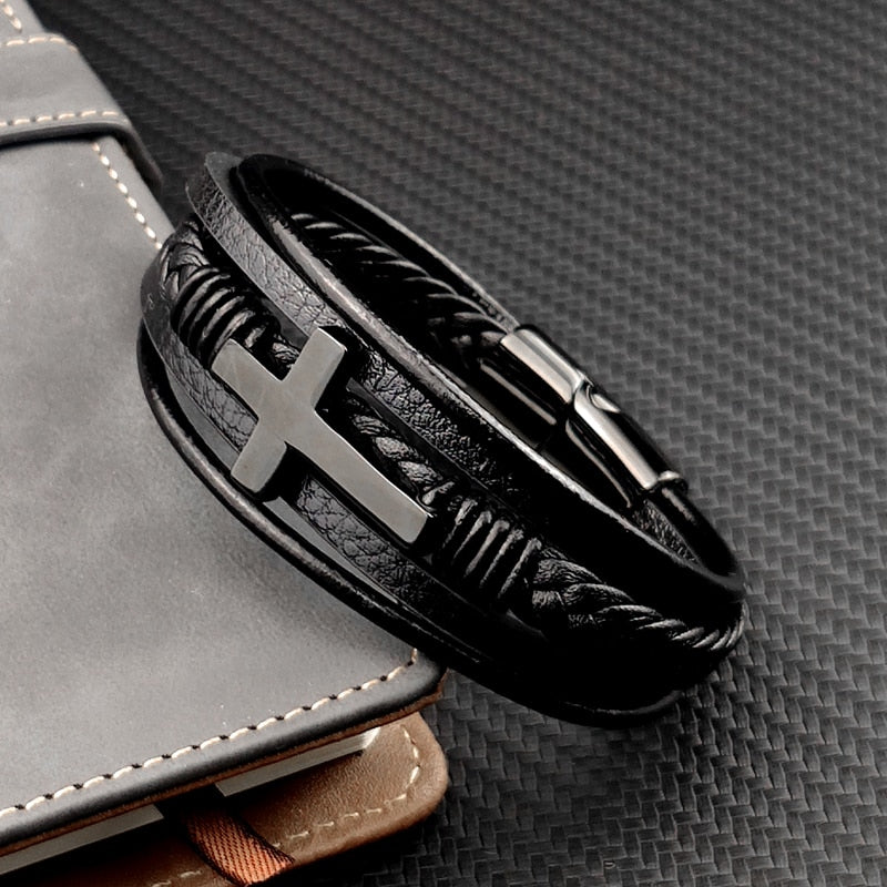 LeatherCross Bracelet