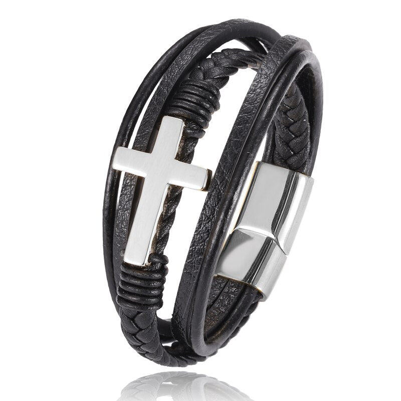 LeatherCross Bracelet