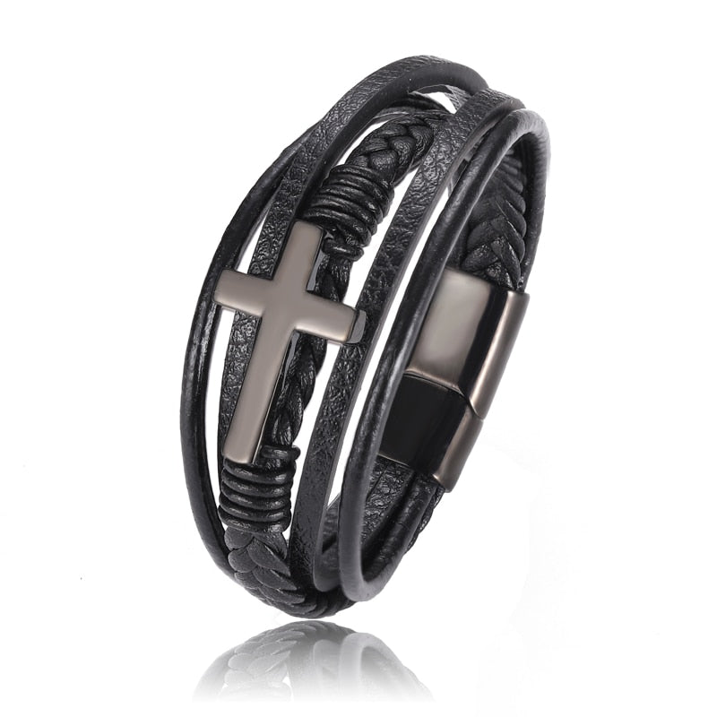 LeatherCross Bracelet