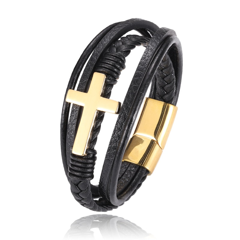 LeatherCross Bracelet